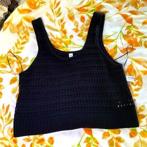 Cropped Open Knit Sweater Top NWT 2x